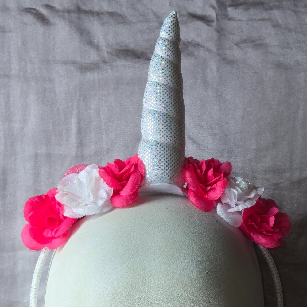 6 (SIX) Unicorn Birthday Party or Other Special Occasion Headbands with Flowers